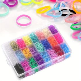 1500 Pcs/Box Colorful Rubber Bands, Small Elastic Hair Ties With Organizer Box Colorful Hair Ties For Girls, Mini Kids Hair Elastics Baby Hair Ties Fo