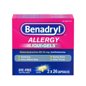 Benadryl Liqui-Gels Antihistamine Dye Free Allergy Medicine;  2 x 24 Count