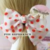 Vintage Yellow Dots Bowknot Hair Barrettes Handmade Chiffon Hair Clip