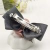 Navy Blue Artificial Rose Flower Cloth Hair Pin Handmade Bowknot Hair Barrettes