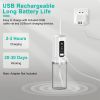 Portable Water Flosser Cordless Rechargeable Dental Oral Irrigator Waterproof Teeth Cleaner with 3 Modes 4 Nozzles 7.8oz Detachable Water Tank for Tra