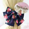 French Barrette Style Hair Pin Handmade Hair Barrette Chiffon Big Bowknot 9.4"