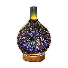 3D Glass Aroma Diffuser Colorful Lamp Humidifier Night Light (Option: US)