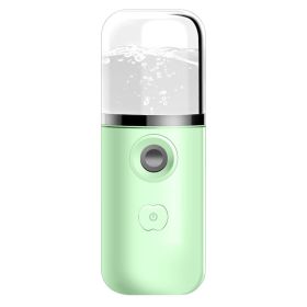 Household Handheld Face Care Beauty Spray Device Usb Nano Steaming Face Device Charging Humidifier (Color: Green)