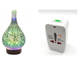 3D Glass Aroma Diffuser Colorful Lamp Humidifier Night Light (Option: UP Special US)