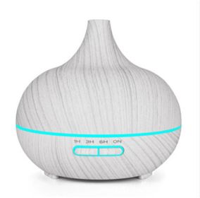 Ultrasonic Aroma Diffuser Humidifier Wood Grain (Option: White-EU)