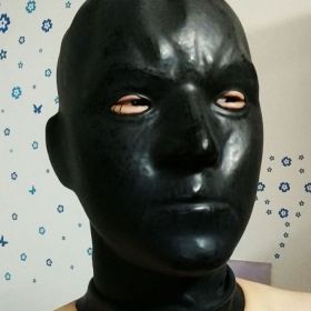 Men's Sexy Thickened Latex Mask (Option: Black-Standard version-L)