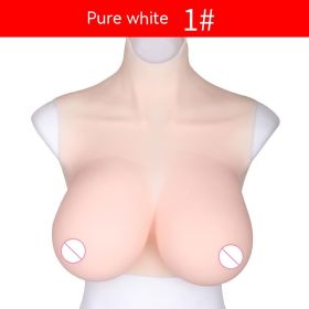 High Collar Short Section Half Body Solid Artificial Breast (Option: Pure White-C Cup 1600g)