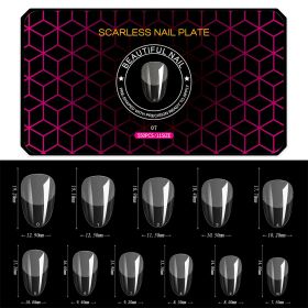 1 Box 500-550PCS Hot Black Box Nail Sheet Ultra-Thin Seamless Matte False Nail Tips Soft Gel Manicure Tips (Kinds: 7)