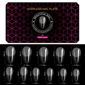 1 Box 500-550PCS Hot Black Box Nail Sheet Ultra-Thin Seamless Matte False Nail Tips Soft Gel Manicure Tips (Kinds: 9)