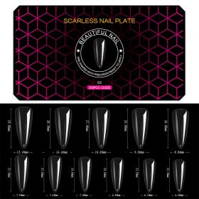 1 Box 500-550PCS Hot Black Box Nail Sheet Ultra-Thin Seamless Matte False Nail Tips Soft Gel Manicure Tips (Kinds: 3)