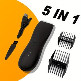 Professional Groin&Body Manscape Trimmer For Men, Electric Ball Shaver Replaceable Ceramic Blade Groomer, Pubic Grooming Clipper Male Razor Fully Wate (Color: Black, Model: GMZD106-G)