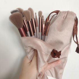 13 PCS Makeup Brushes Set Eye Shadow Foundation BB Cream Concealer Women Cosmetic Brush Eyeshadow Blush Powder Blending Beauty Soft Comprehensive Make (Color: Lotus Root Powder 13 Sets Of Brushes To Send Storage Bag)