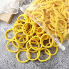 50pcs/Set Women Girls Basic Hair Bands 1.57inch Simple Solid Colors Elastic Headband Hair Ropes Ties Hair Accessories Ponytail Holder (Color: 50pcs Yellow)