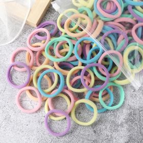 50pcs/Set Women Girls Basic Hair Bands 1.57inch Simple Solid Colors Elastic Headband Hair Ropes Ties Hair Accessories Ponytail Holder (Color: 50pcs random pink color)