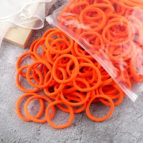 50pcs/Set Women Girls Basic Hair Bands 1.57inch Simple Solid Colors Elastic Headband Hair Ropes Ties Hair Accessories Ponytail Holder (Color: 50pcs Orange)