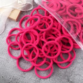 50pcs/Set Women Girls Basic Hair Bands 1.57inch Simple Solid Colors Elastic Headband Hair Ropes Ties Hair Accessories Ponytail Holder (Color: 50pcs Rose Red)