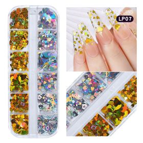 1Box Nail Art Decoration Love Designe Nail Sequins Symphony Laser Sparkle Small Red Heart Nails Ultra-thin Peach Heart Patch Jewelry (design: LP07)