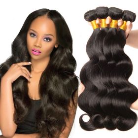 Women Wig 1 Bunch 8-24 Inch Unprocessed Wave Peruvian Virgin Human Hair Extension Wig (size: 18)