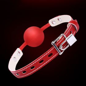 Silicone Solid Mouth Ball Toy (Color: Red)