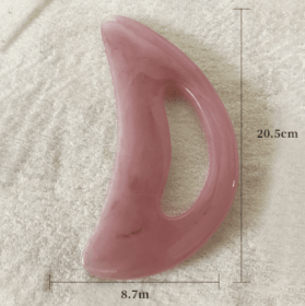 Jade Sheep Horn Facial Massage Scraping Tablets (Option: Pink Big Scimitar)